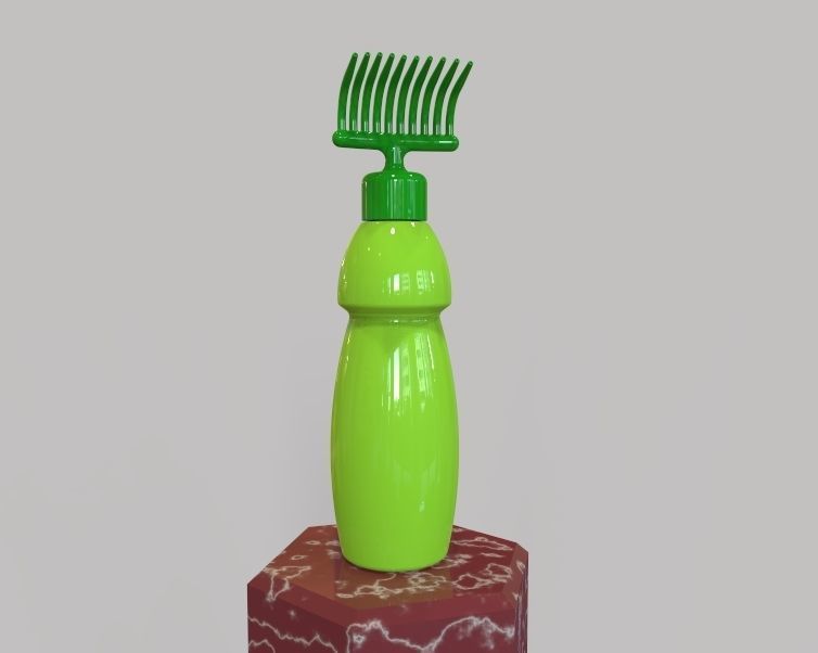 Hair Oil Bottle With Comb 3D print model_13