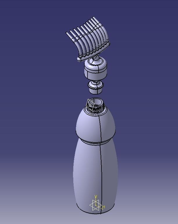 Hair Oil Bottle With Comb 3D print model_37