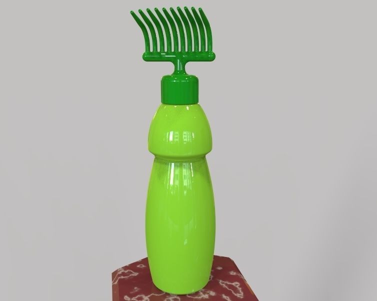 Hair Oil Bottle With Comb 3D print model_7