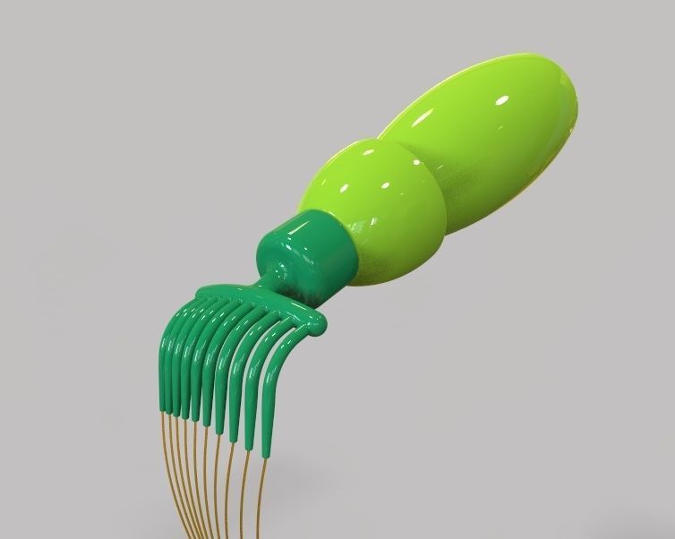 Hair Oil Bottle With Comb 3D print model_3