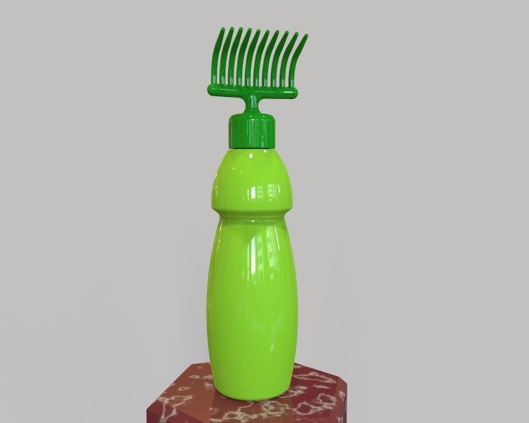Hair Oil Bottle With Comb 3D print model_15