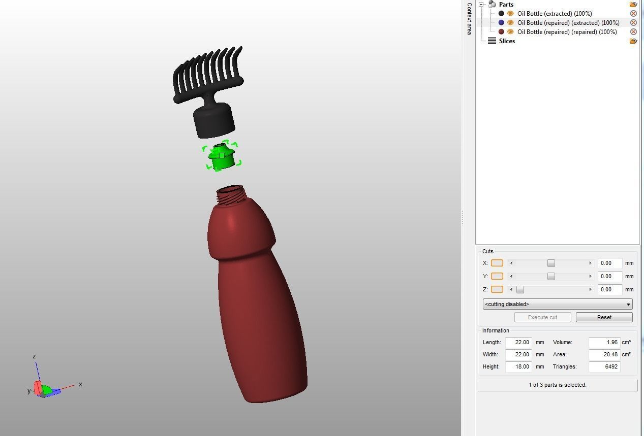 Hair Oil Bottle With Comb 3D print model_40