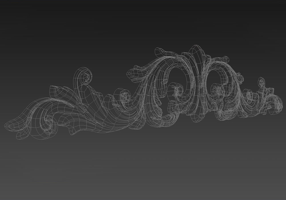 Carved decor horizontal 3D model_8