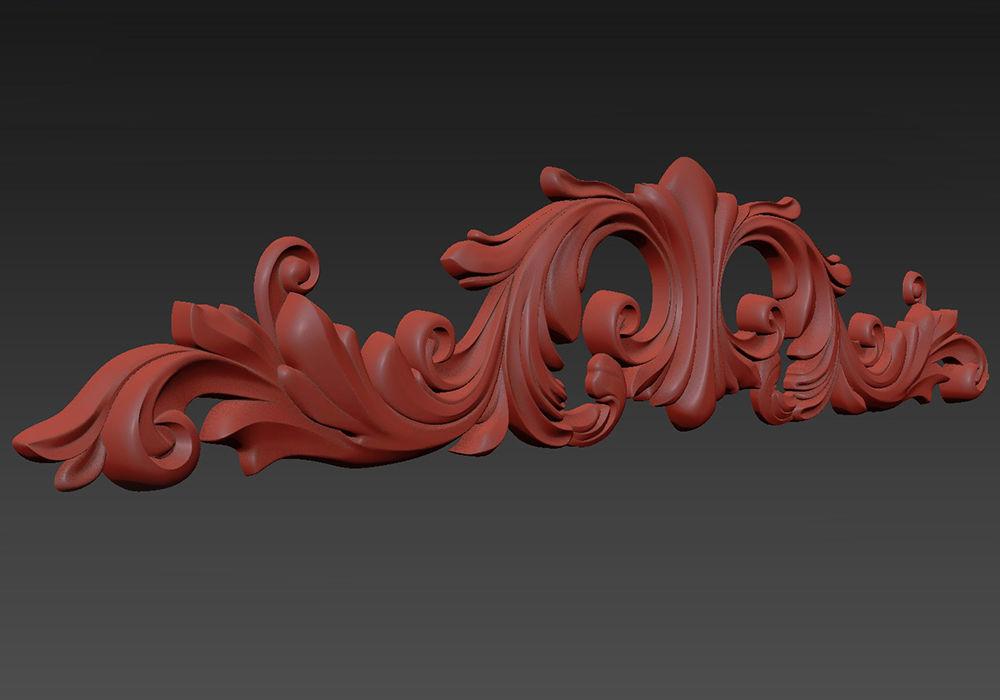 Carved decor horizontal 3D model_6