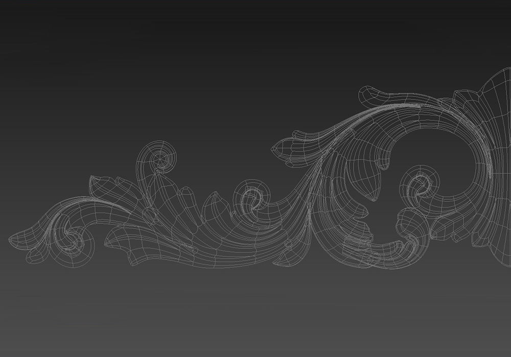 Carved decor horizontal 3D model_10