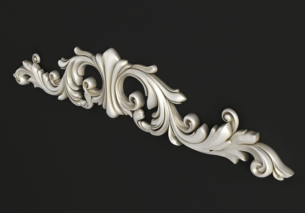Carved decor horizontal 3D model_1