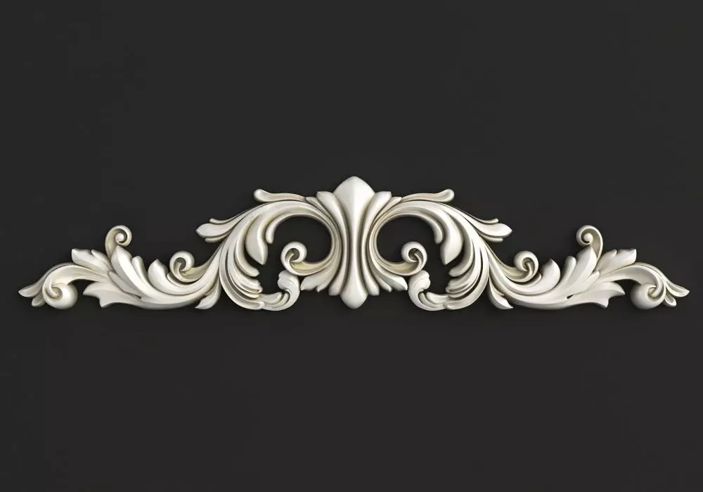 Carved decor horizontal 3D model_0