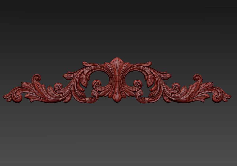 Carved decor horizontal 3D model_4