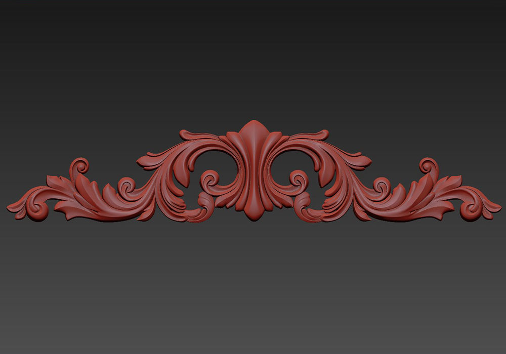 Carved decor horizontal 3D model_3