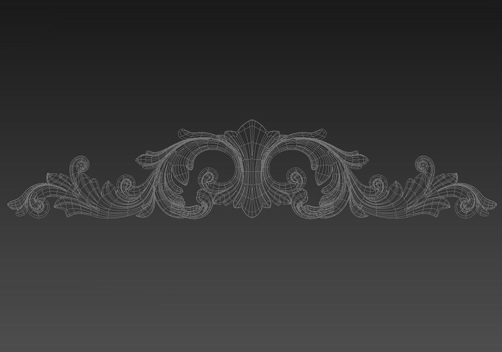 Carved decor horizontal 3D model_5