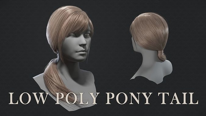Low poly pony tail Low-poly 3D model