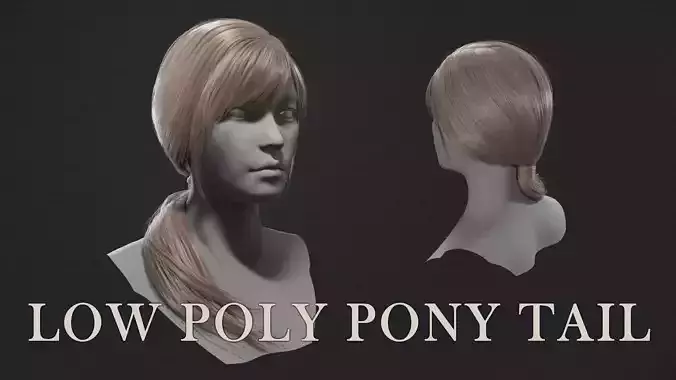 Low poly pony tail Low-poly 3D model