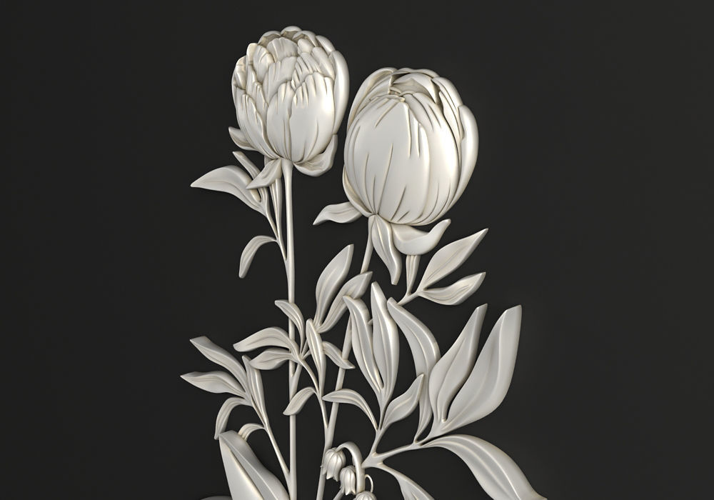 Carved decor Flowers 3D model_1
