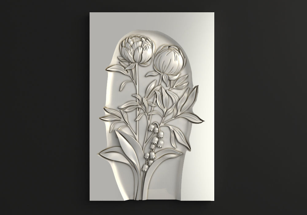 Carved decor Flowers 3D model_2