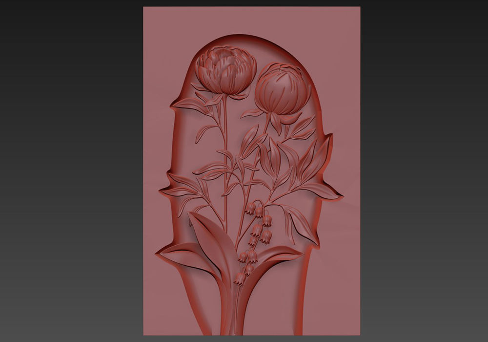 Carved decor Flowers 3D model_7