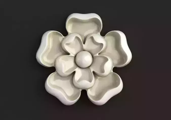 Round carved rosette flower