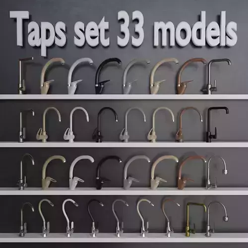 Faucet taps set 3D model