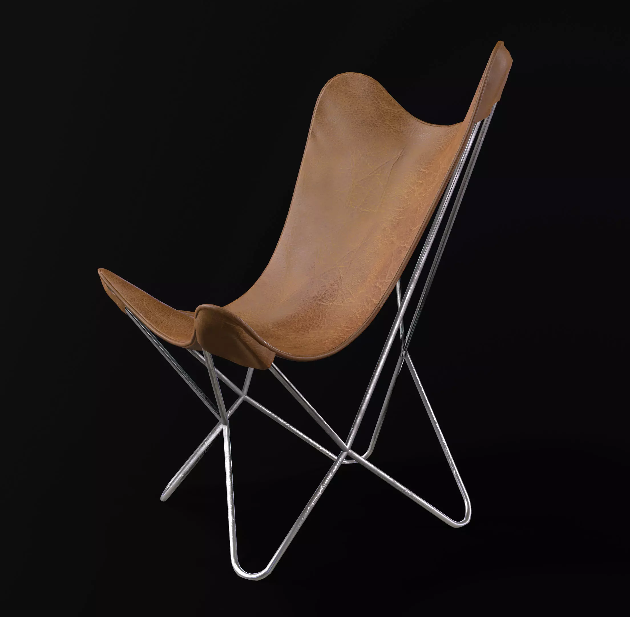 silla mariposa Low-poly 3D model_0