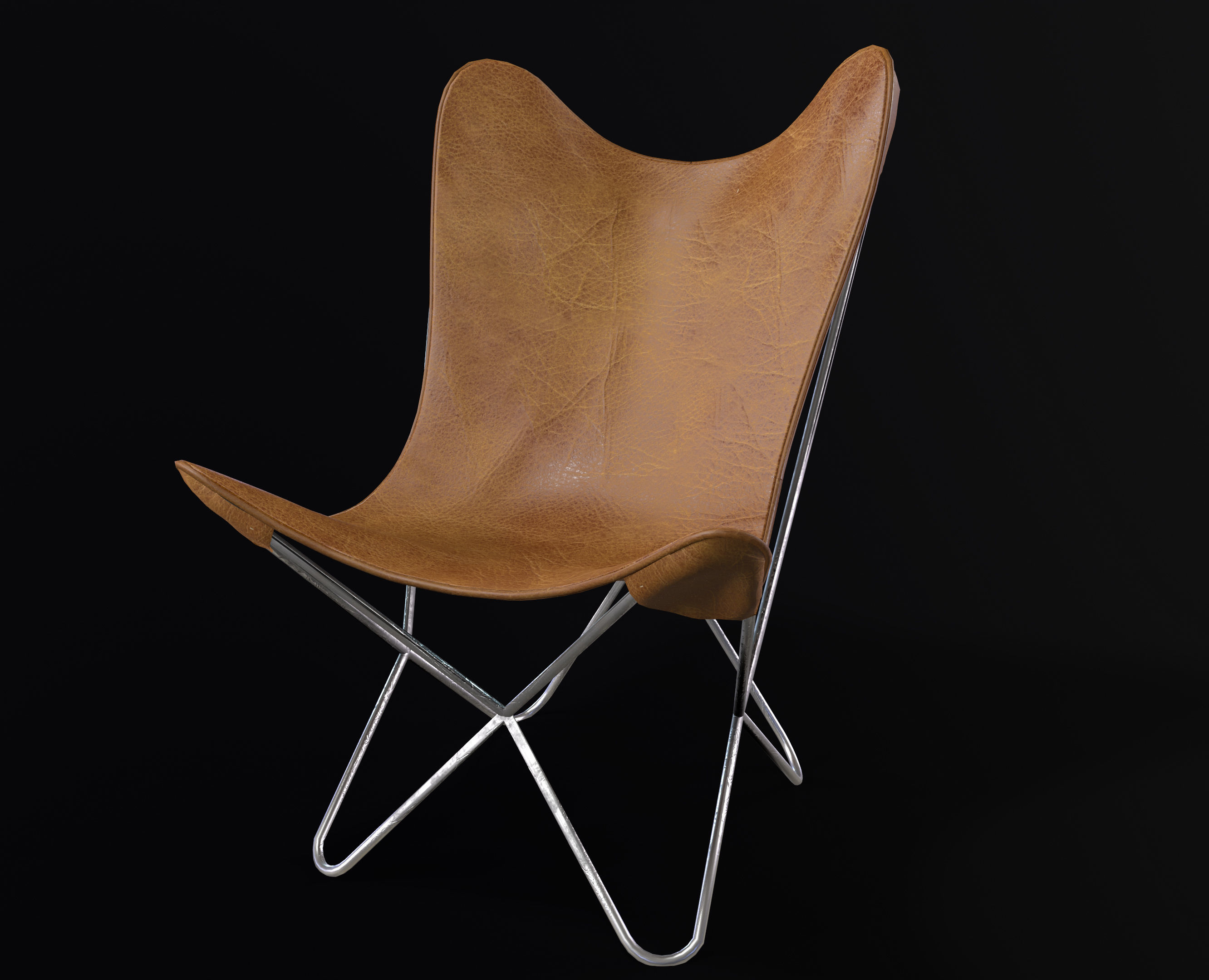 silla mariposa Low-poly 3D model_2