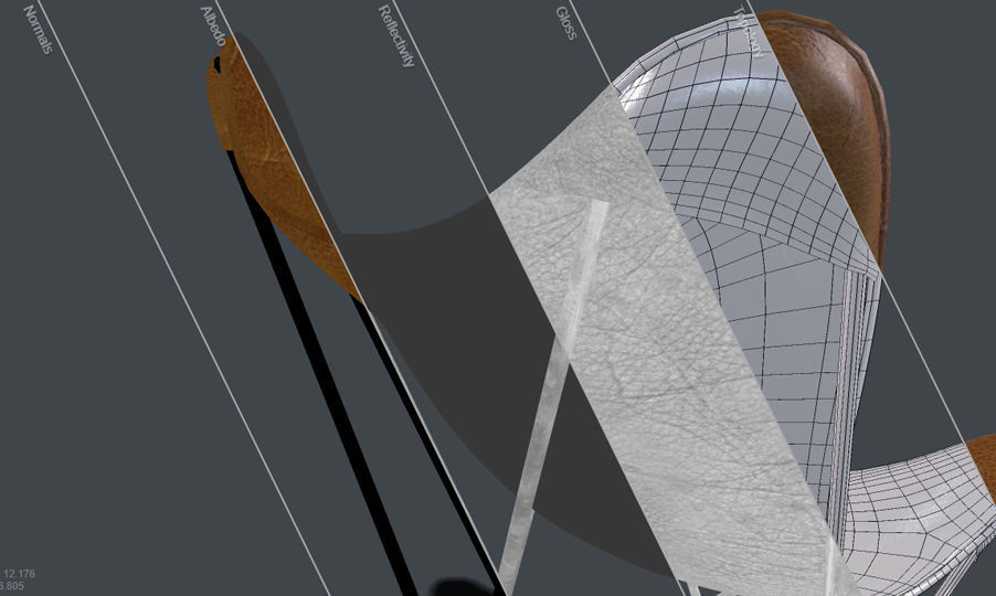 silla mariposa Low-poly 3D model_5