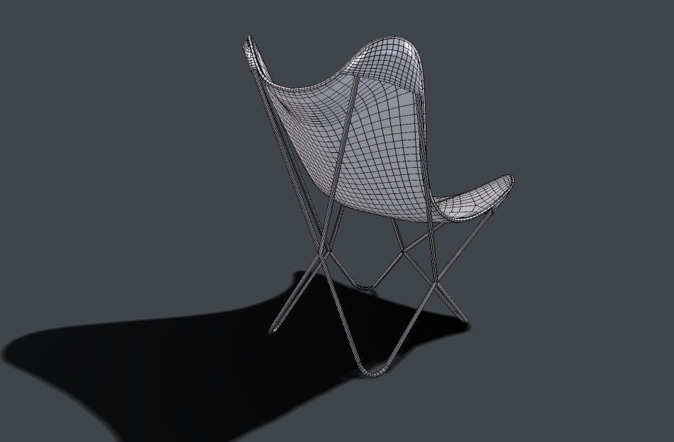 silla mariposa Low-poly 3D model_4