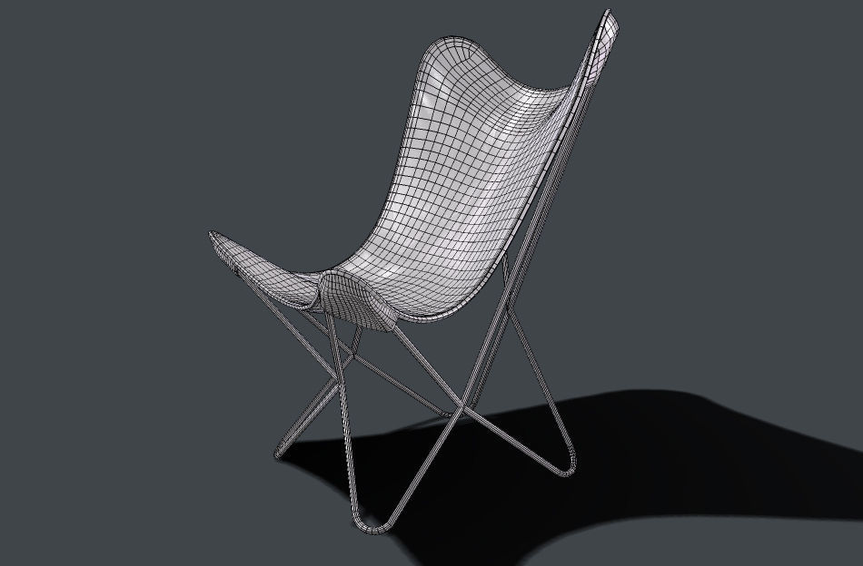 silla mariposa Low-poly 3D model_3