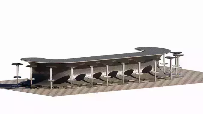 TABLE bar with four stools