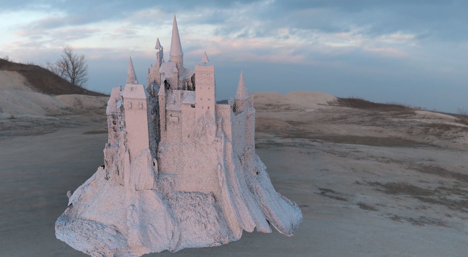 Romanian Medieval Castle 3D model_3