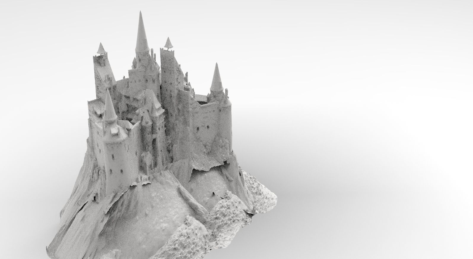 Romanian Medieval Castle 3D model_2