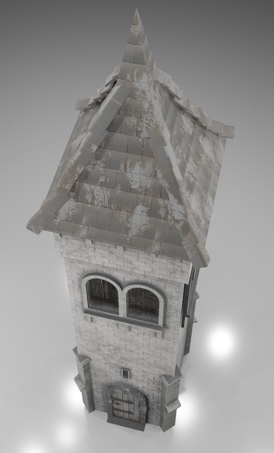 Medieval tower game ready Low-poly 3D model_6