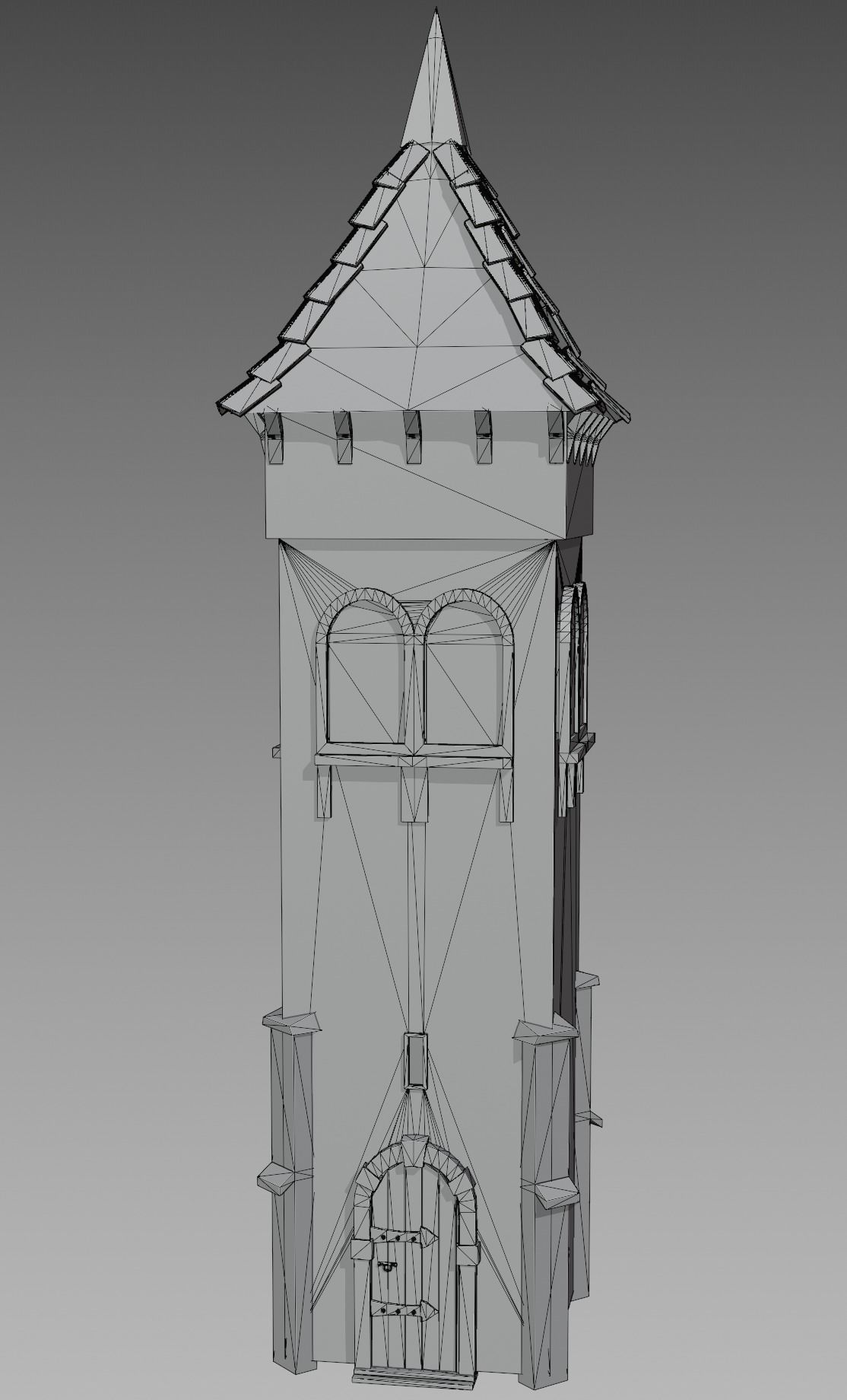 Medieval tower game ready Low-poly 3D model_8