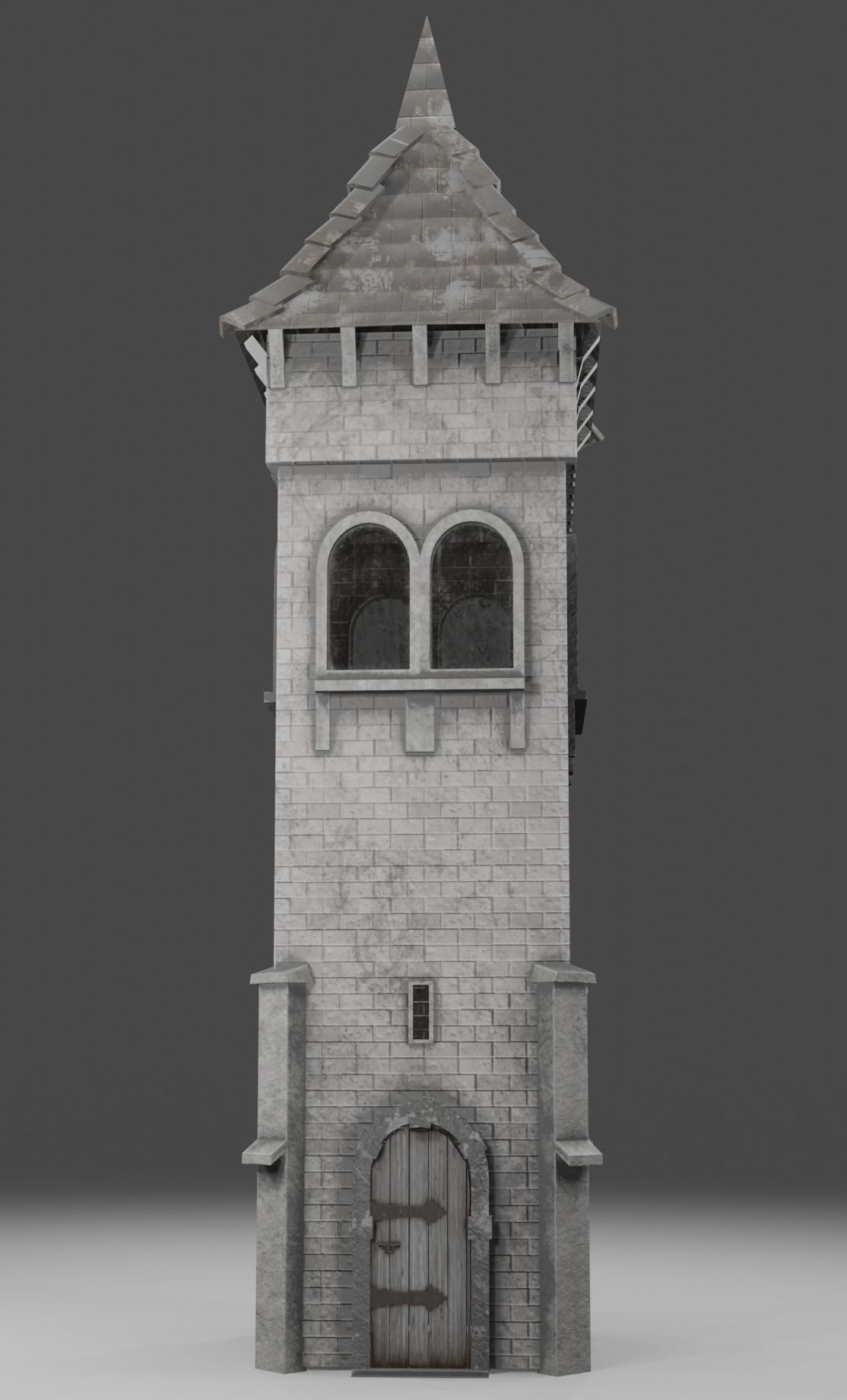 Medieval tower game ready Low-poly 3D model_5