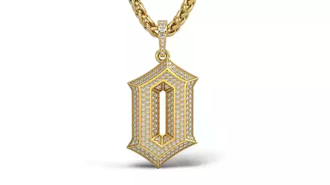 O pendant v 1 sterling silver with diamonds