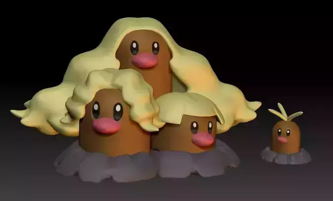 Pokemon Alolan Diglett Alolan Dugtrio