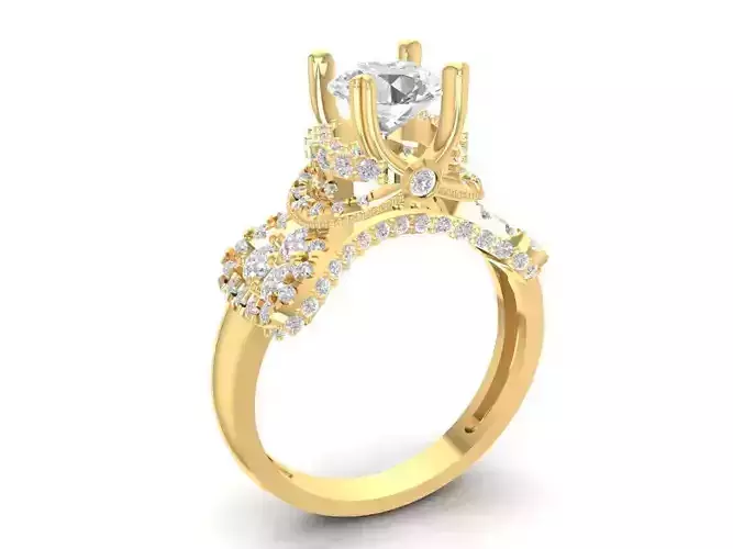 Luxury Crown Diamond Engagement Ring 1492