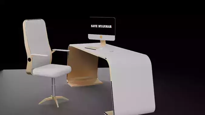 Destop modern office desk and chair