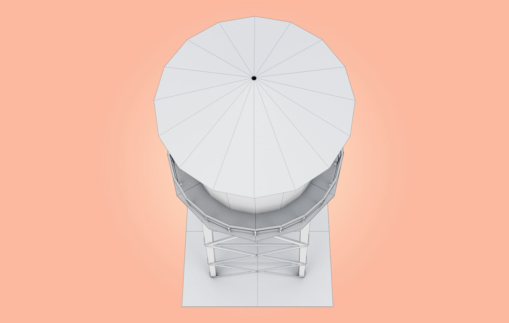 Old Water Tower Low-poly 3D model_22