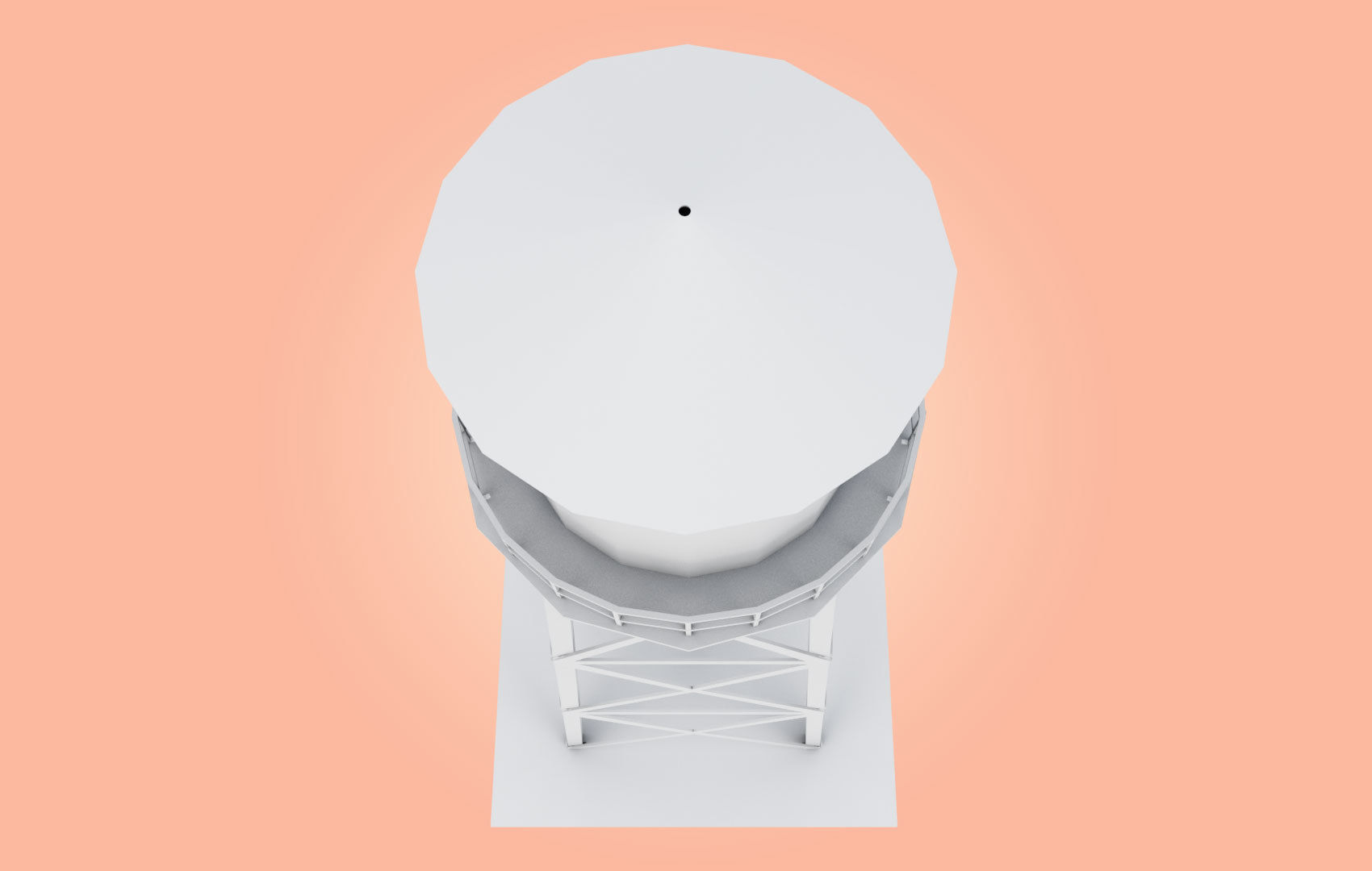 Old Water Tower Low-poly 3D model_13