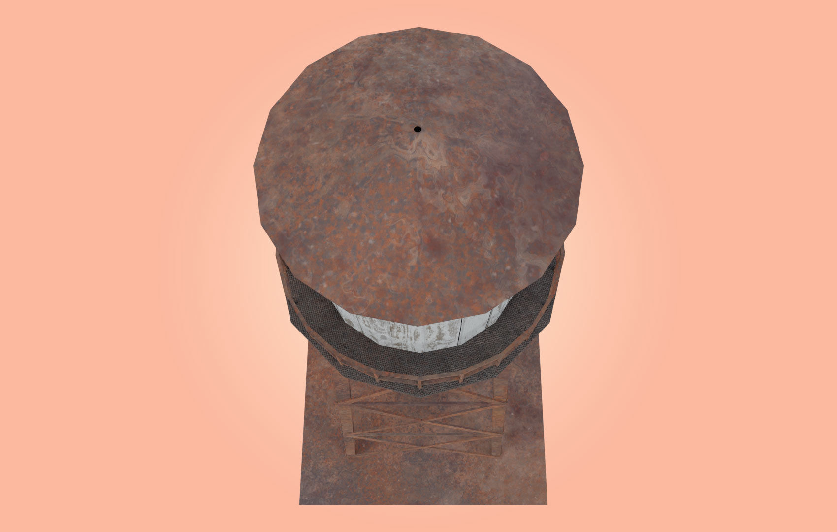 Old Water Tower Low-poly 3D model_4