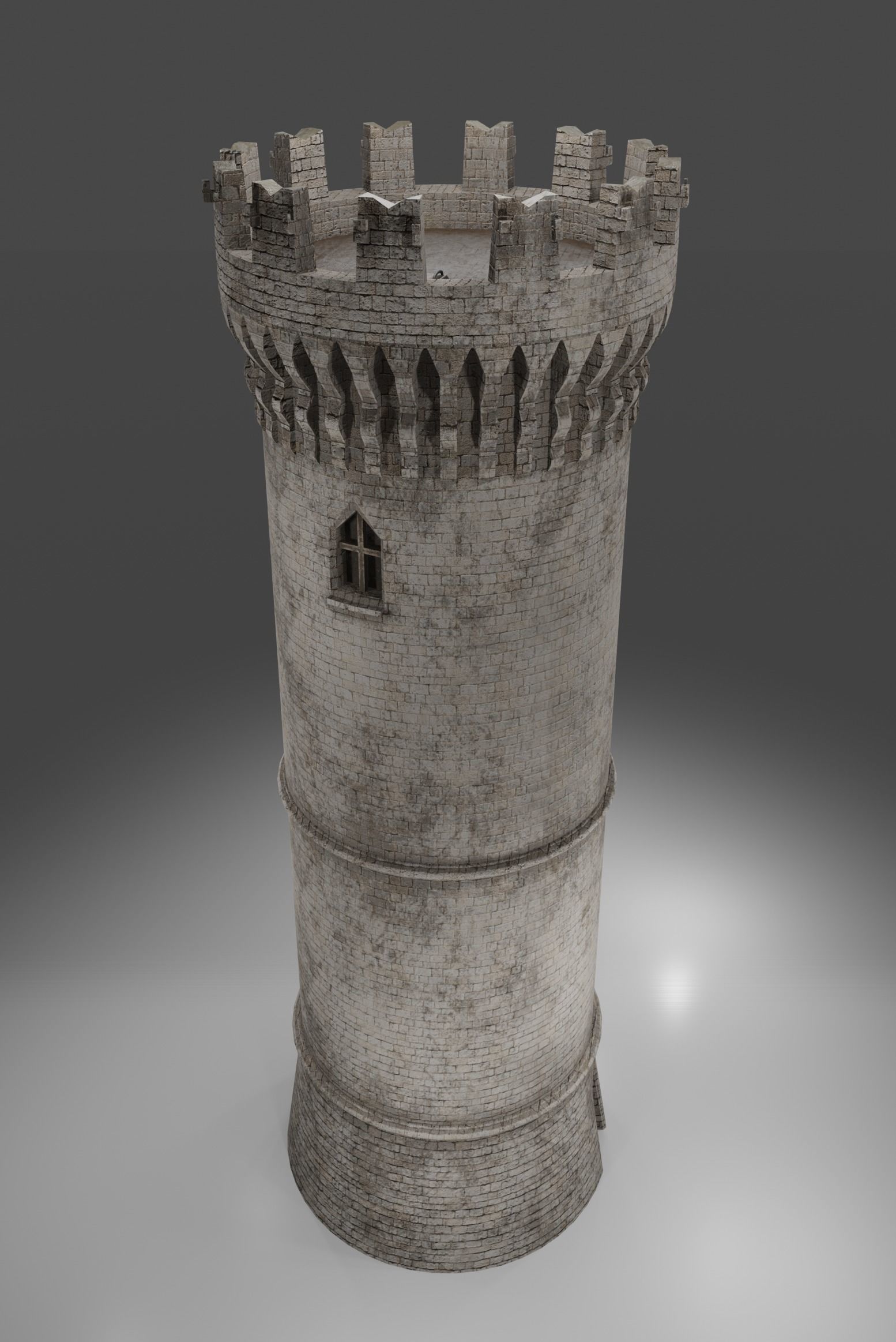 Medieval tower game ready Low-poly 3D model_5