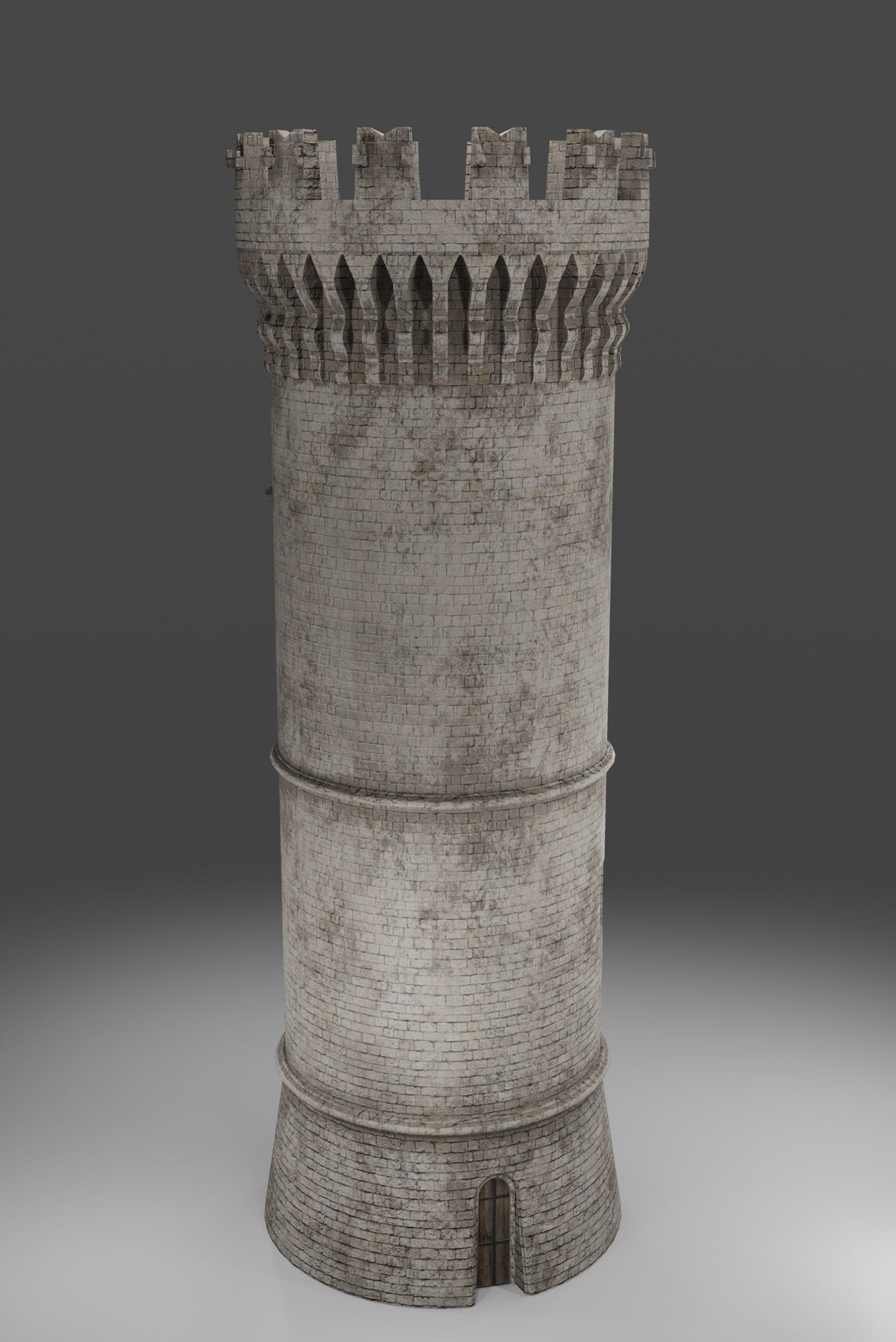 Medieval tower game ready Low-poly 3D model_3