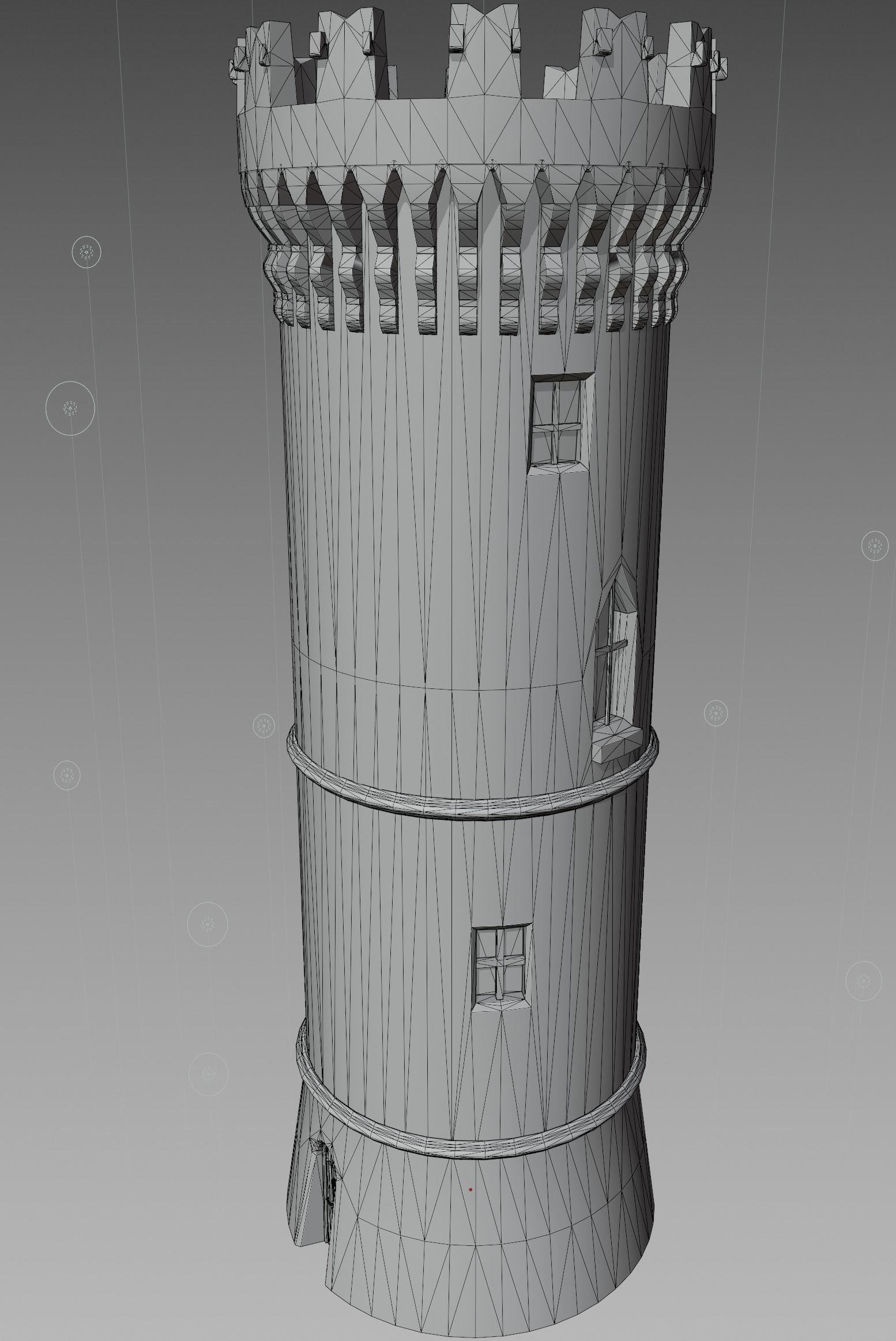 Medieval tower game ready Low-poly 3D model_8