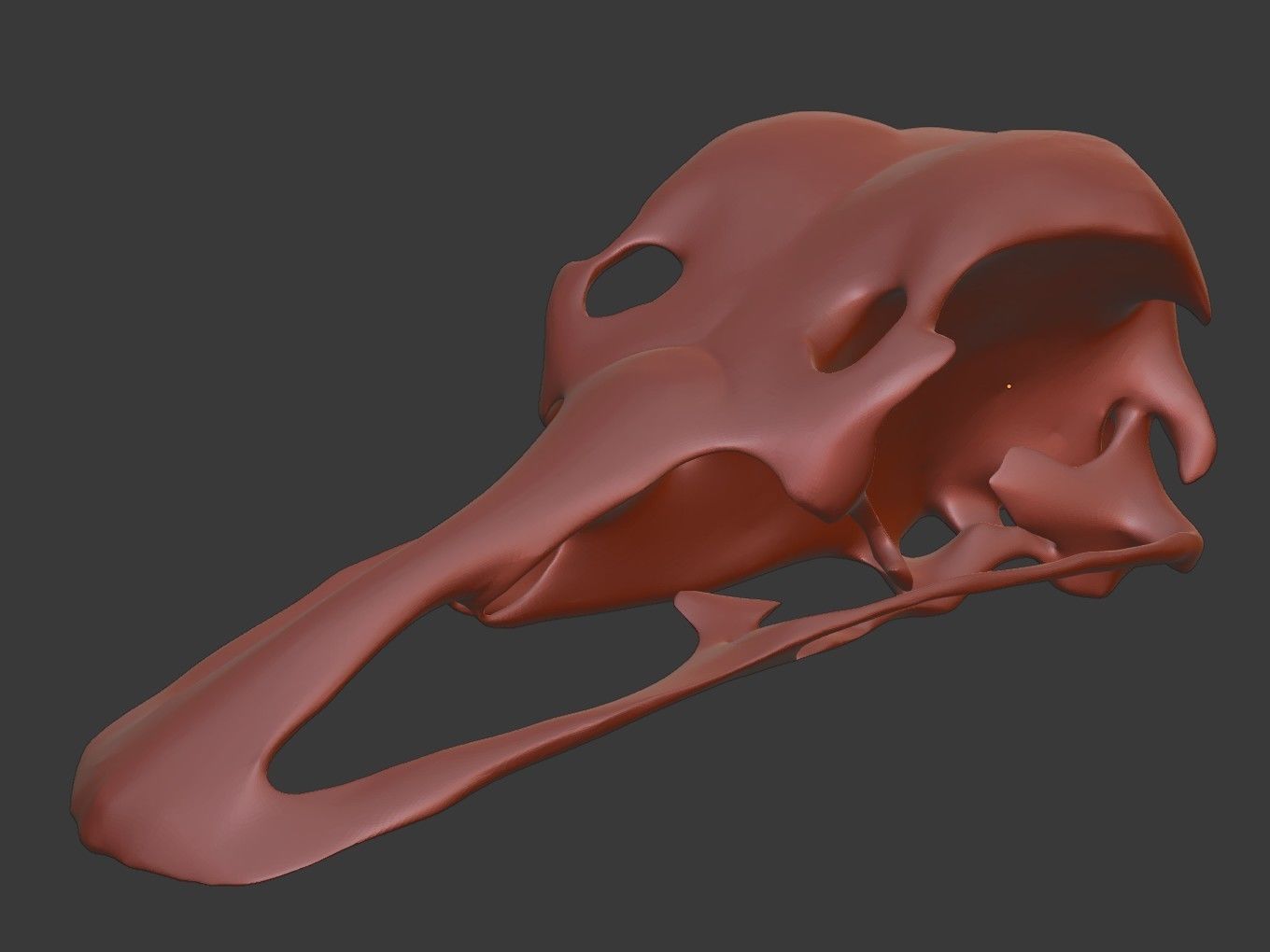 Cranium Charm Ostrich 3D print model_14