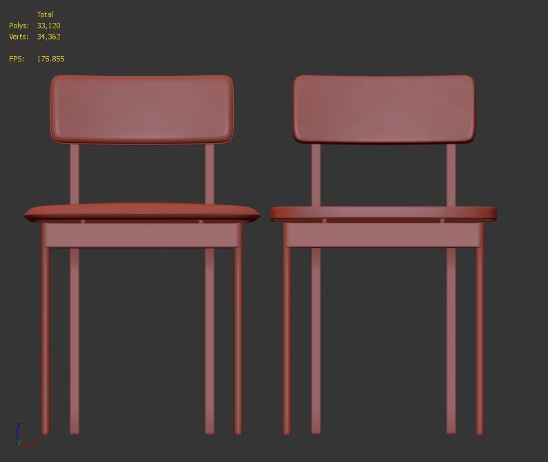 Betwixt Chairs  Armless 3D model_6