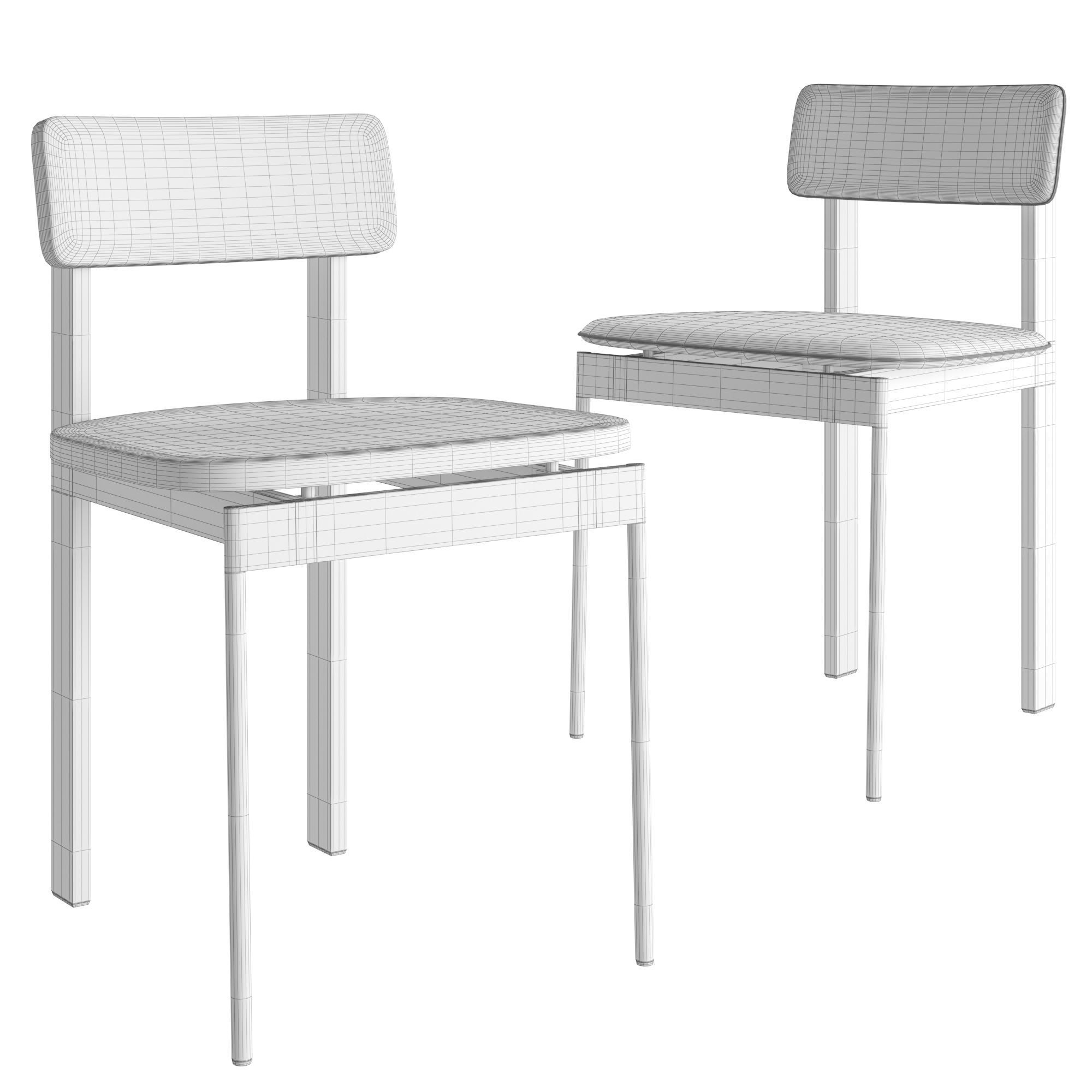 Betwixt Chairs  Armless 3D model_1