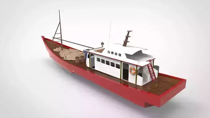 Fishing boat red