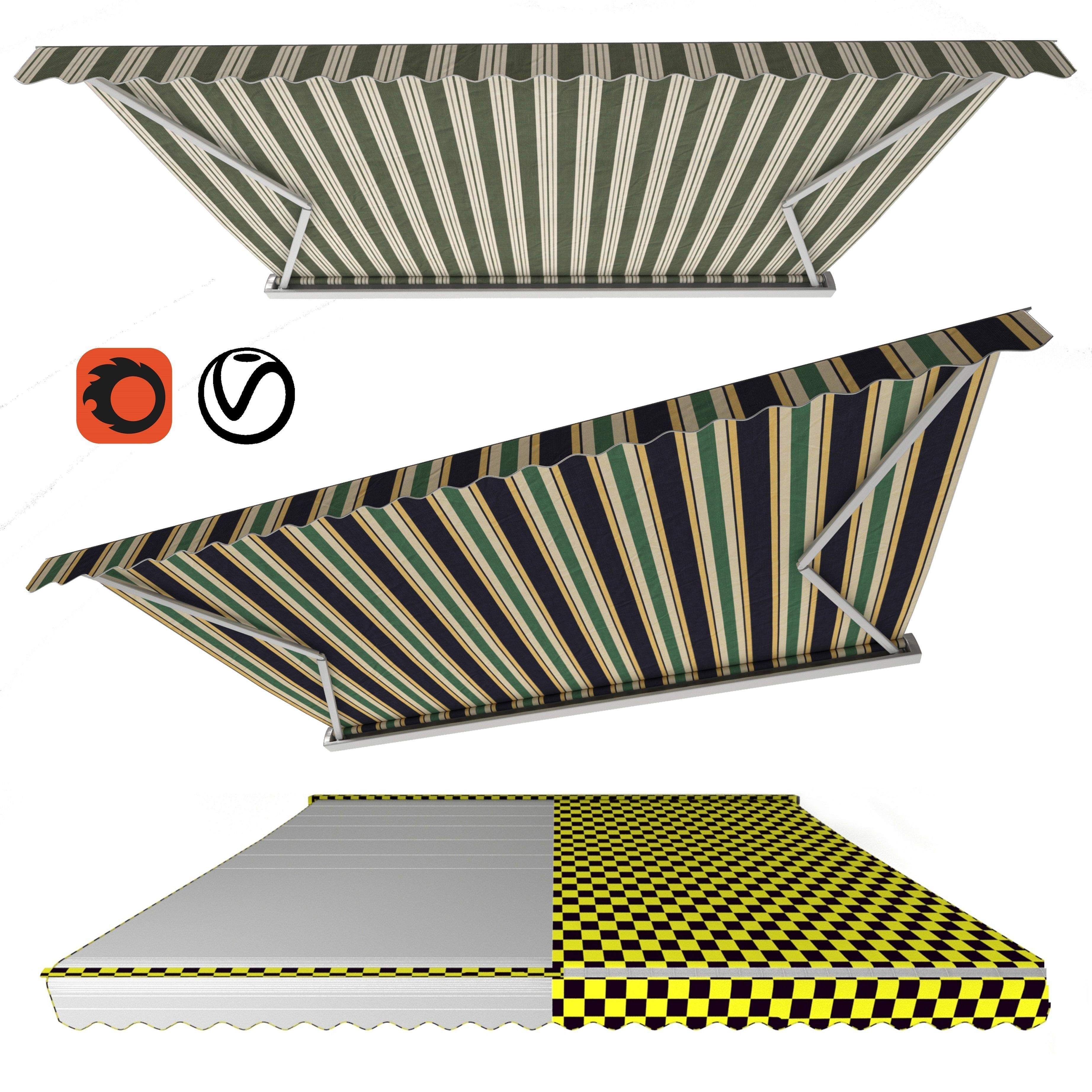 awning kitbash 01 3D model_2