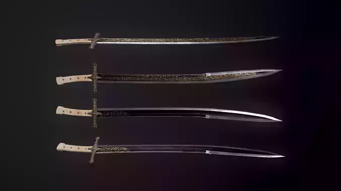 The sword of Sultan Mehmet Low-poly 3D model