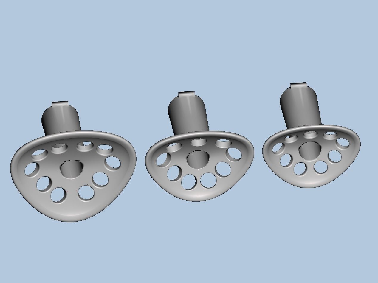 Ocular impression tray S M L 3D print model_2