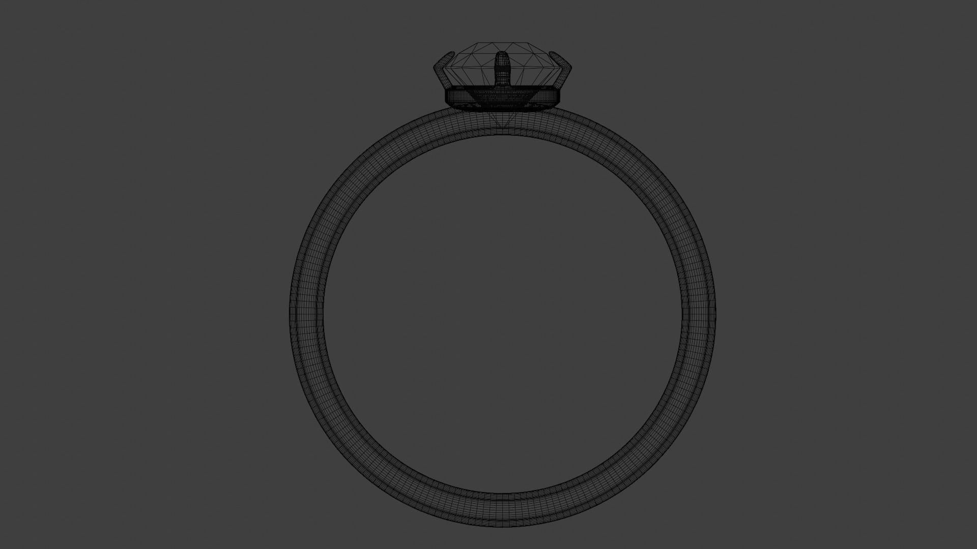 Sapphire Silver Ring Low-poly 3D model_5